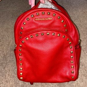 Micheal Kors studded red back tote